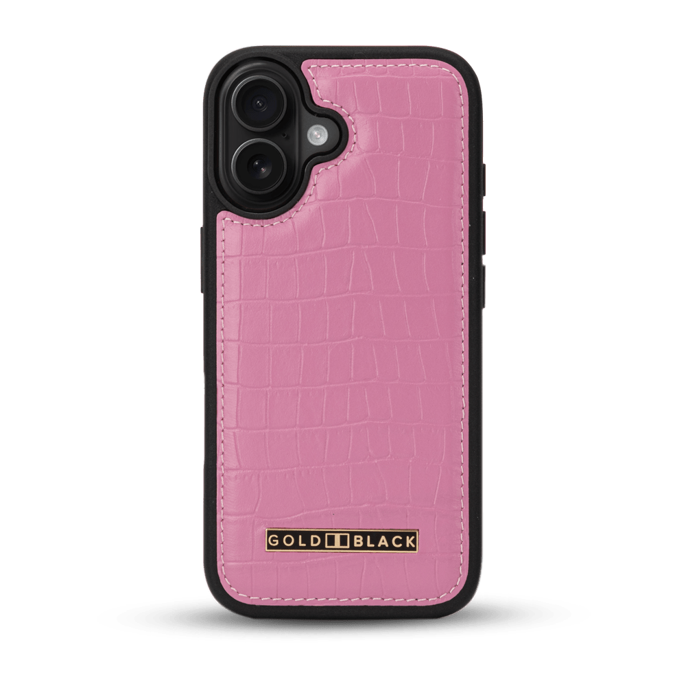 iPhone 17 Lederhülle CrocPrestige - MagSafe kompatibel - GOLDBLACKpremium