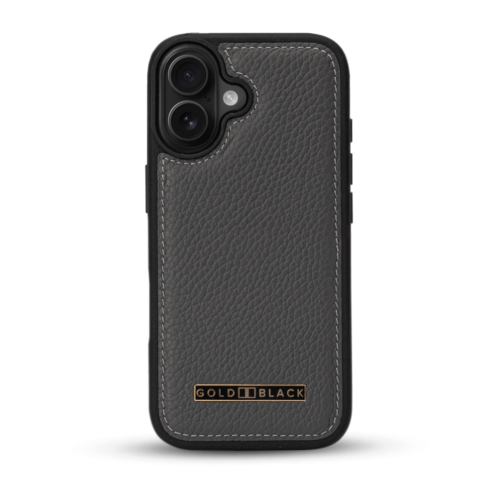 iPhone 17 Lederhülle Nappa - MagSafe kompatibel - GOLDBLACKpremium