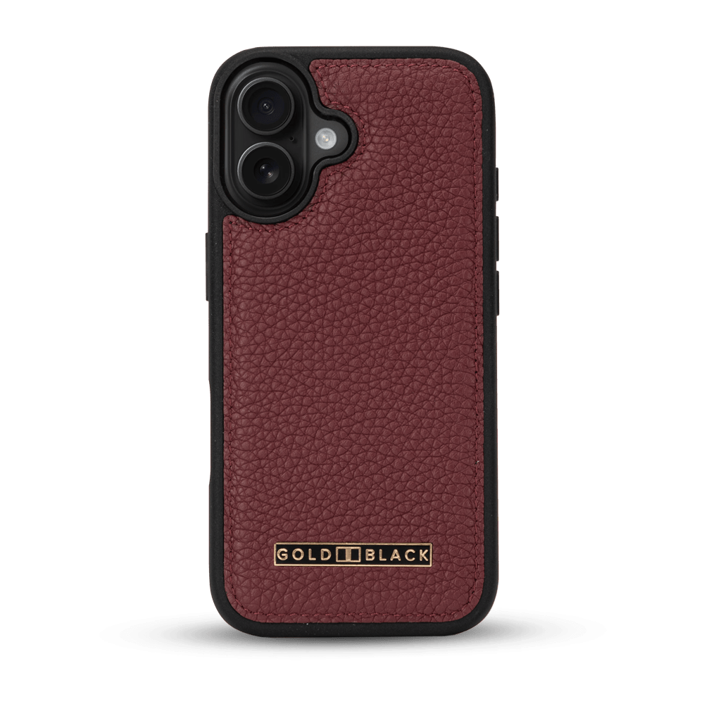 iPhone 17 Lederhülle Nappa - MagSafe kompatibel - GOLDBLACKpremium