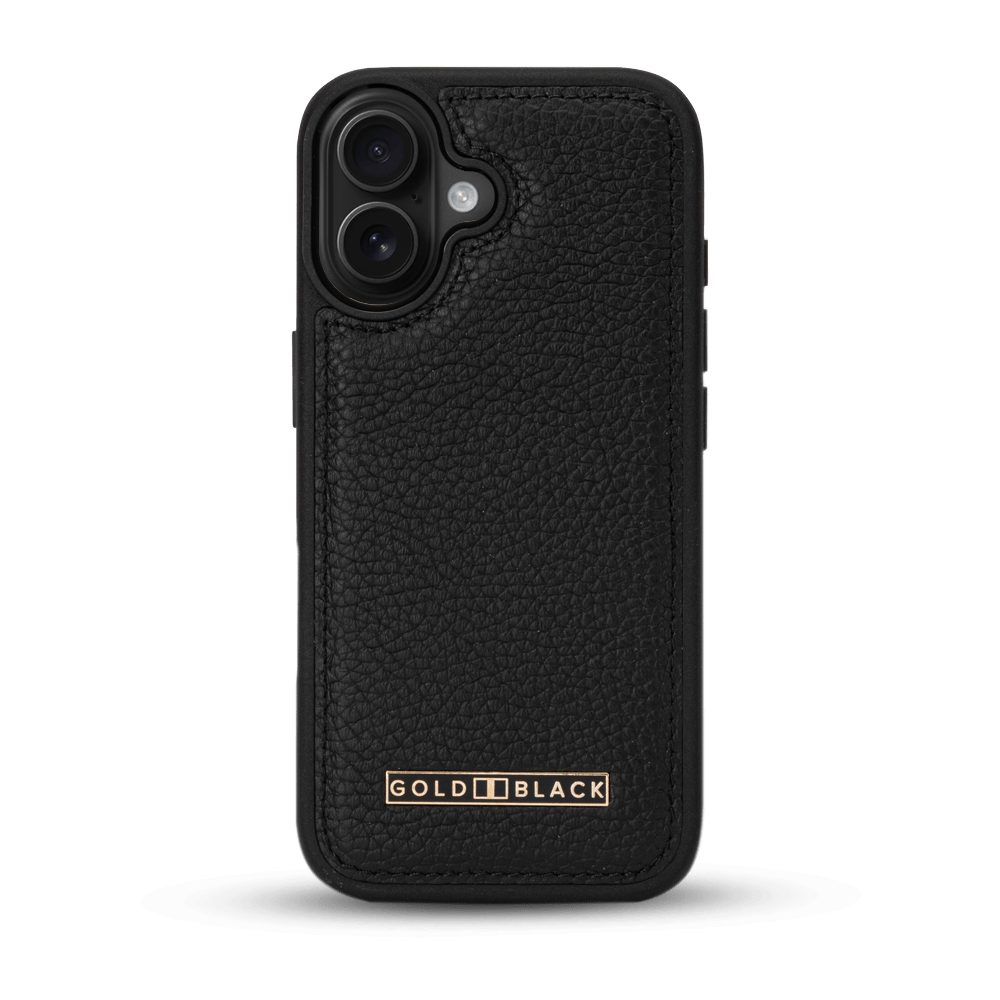 iPhone 17 Lederhülle Nappa - MagSafe kompatibel - GOLDBLACKpremium
