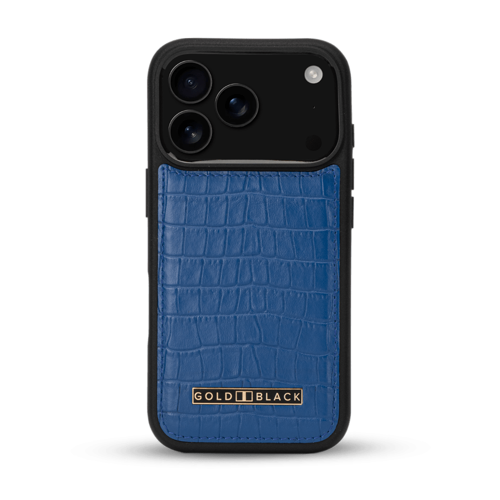 iPhone 17 Pro Lederhülle CrocPrestige - MagSafe kompatibel - GOLDBLACKpremium