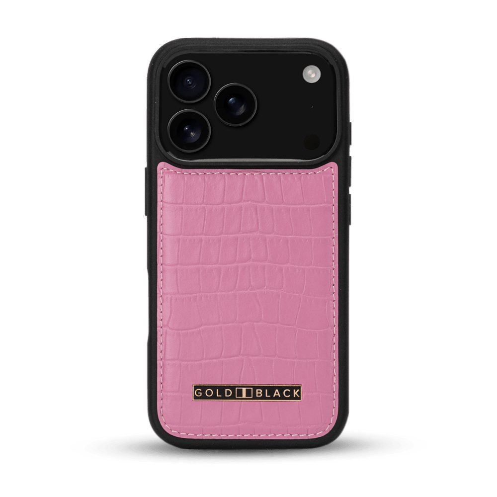 iPhone 17 Pro Lederhülle CrocPrestige - MagSafe kompatibel - GOLDBLACKpremium