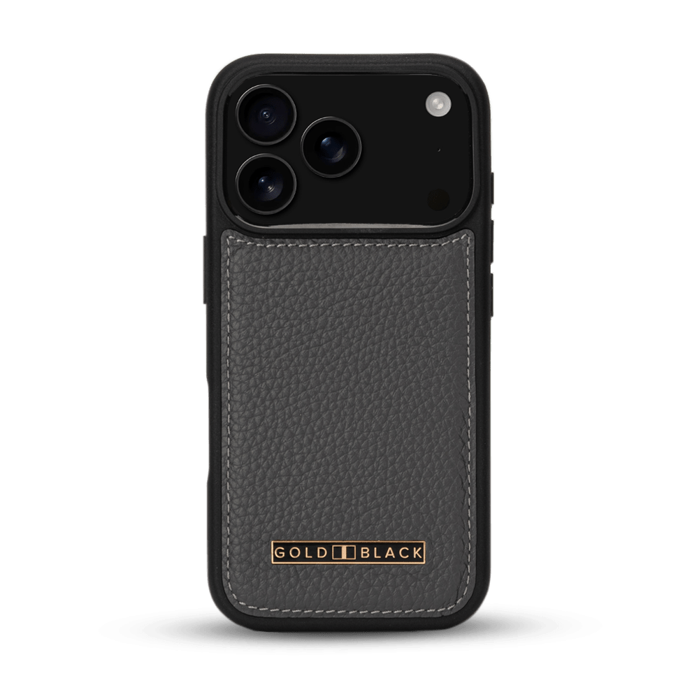 iPhone 17 Pro Lederhülle Nappa - MagSafe kompatibel - GOLDBLACKpremium