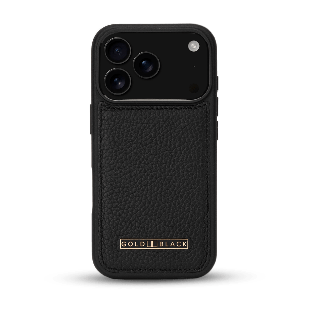 iPhone 17 Pro Lederhülle Nappa - MagSafe kompatibel - GOLDBLACKpremium