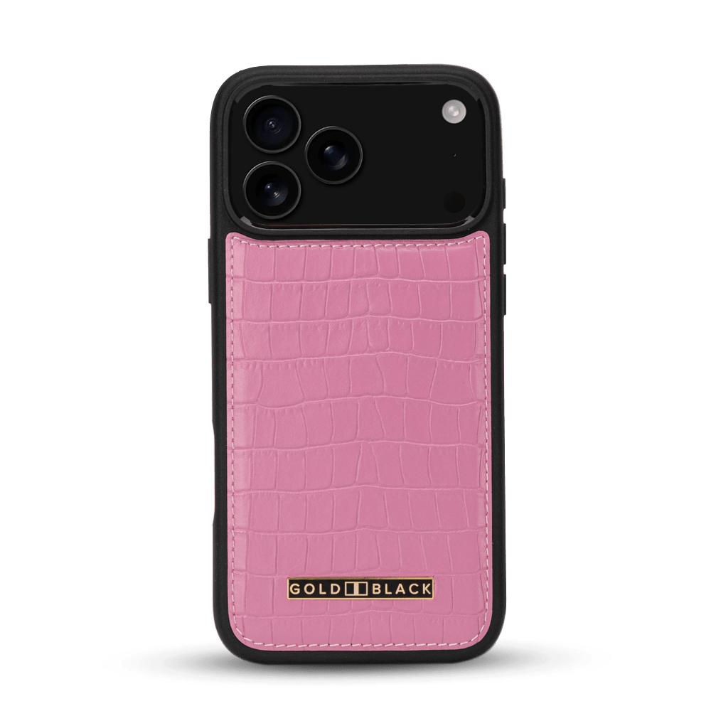 iPhone 17 Pro Max Lederhülle CrocPrestige - MagSafe kompatibel - GOLDBLACKpremium