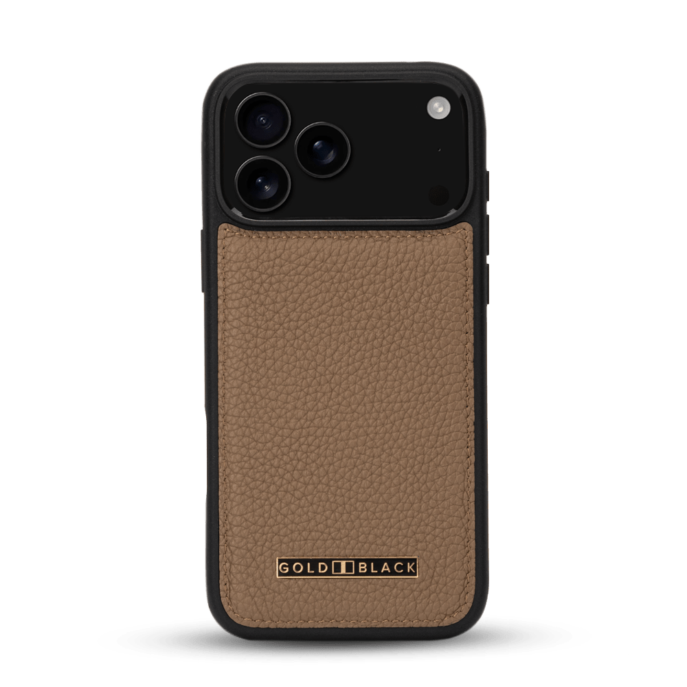 iPhone 17 Pro Max Lederhülle Nappa - MagSafe kompatibel - GOLDBLACKpremium