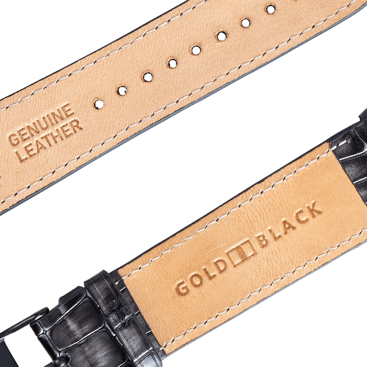 Apple Watch Leder Armband Milano grau (Adapter schwarz) - GOLDBLACKpremium