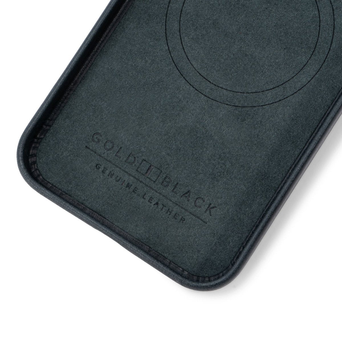 iPhone 15 Pro Lederhülle Luxe blau mit MagSafe - GOLDBLACKpremium