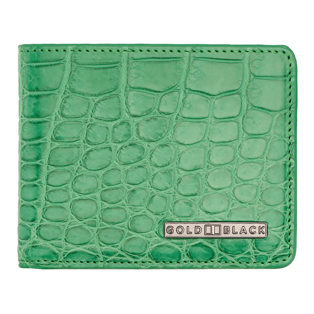 Geldbörse GM Krokodilleder grün - GOLDBLACKpremium