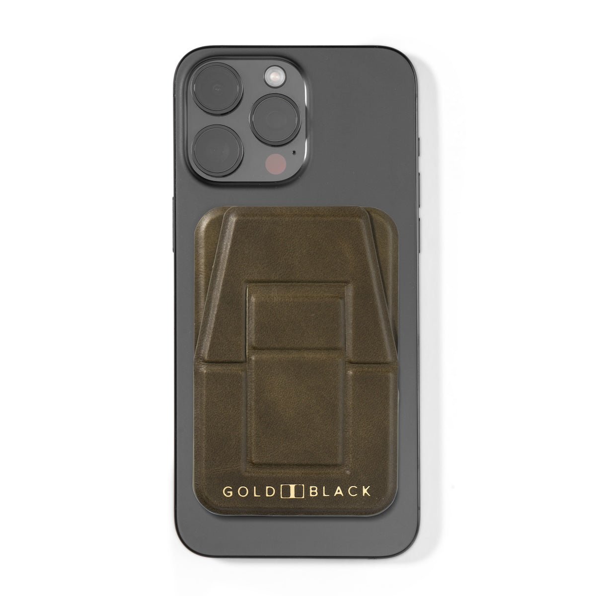 MagFlex Leder Handy Ständer Luxe grün mit Fingerhalter - GOLDBLACKpremium