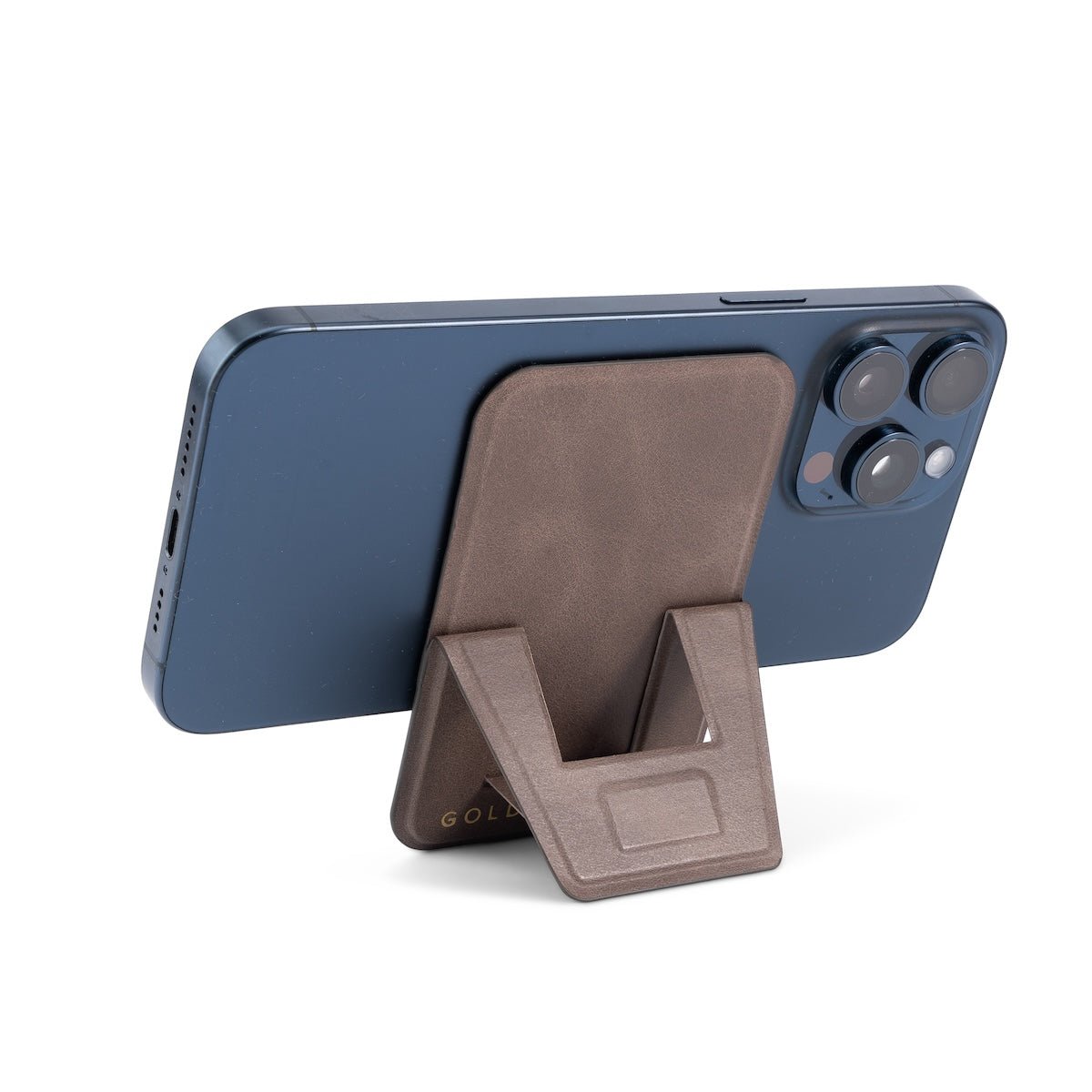 MagFlex Leder Handy Ständer Luxe taupe mit Fingerhalter - GOLDBLACKpremium