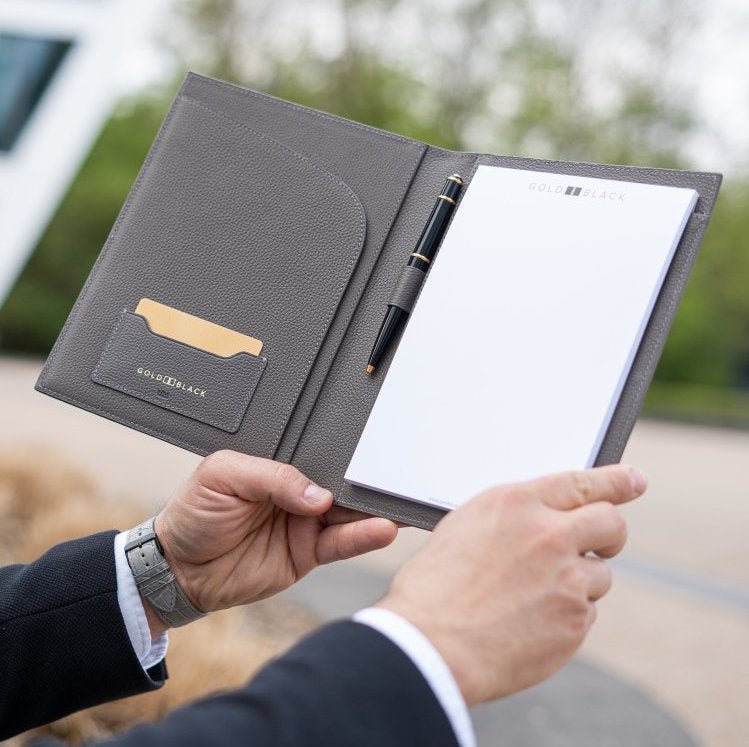 Notizbuch Krokodilleder Grau Limited Edition - GOLDBLACKpremium