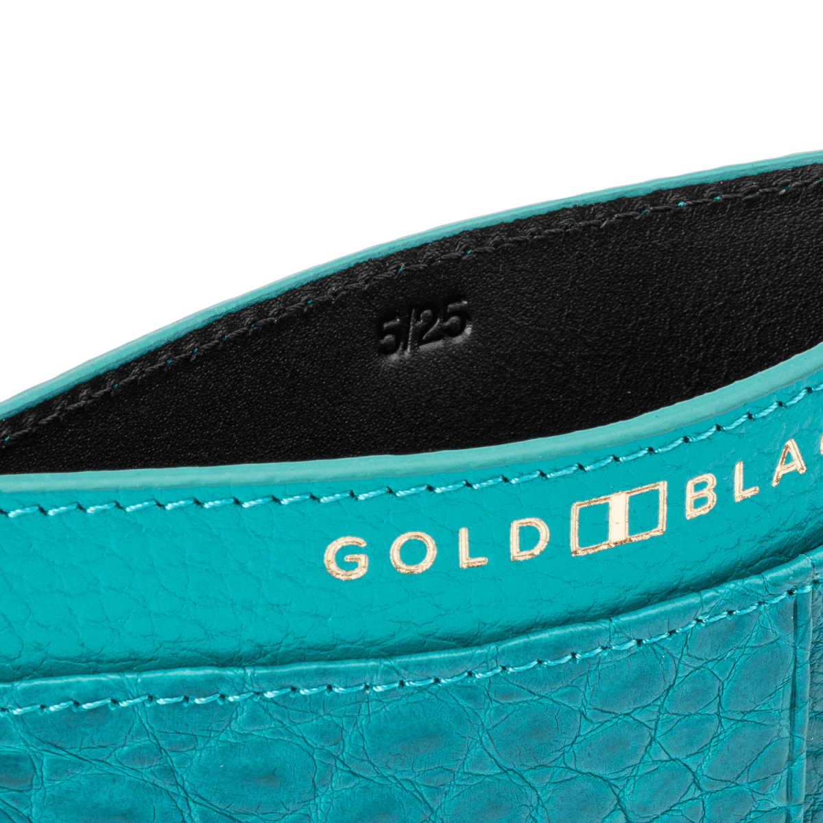 Royal Kartenetui Krokodilleder Turquoise Blau Limited Edition - GOLDBLACKpremium