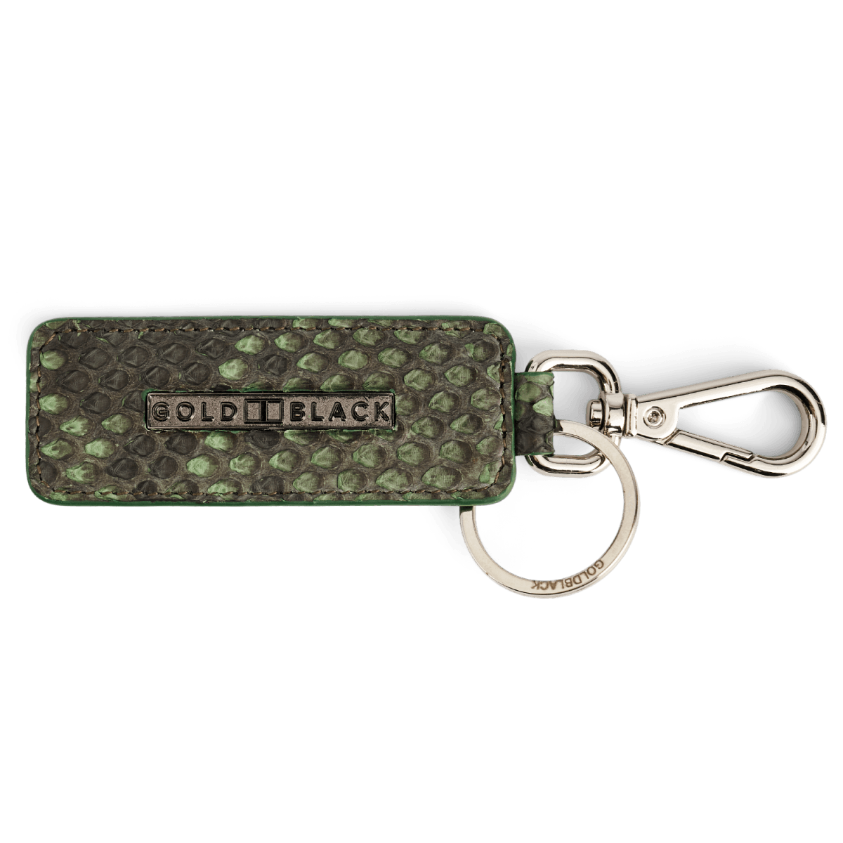 Schlüsselanhänger Pythonleder grün - GOLDBLACKpremium