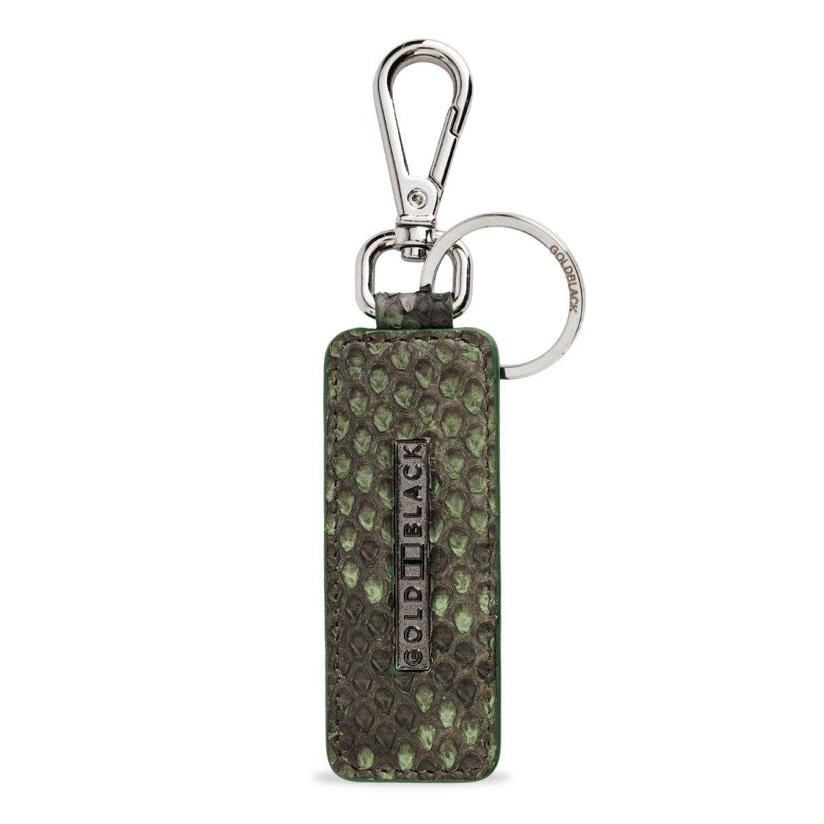 Schlüsselanhänger Pythonleder grün - GOLDBLACKpremium