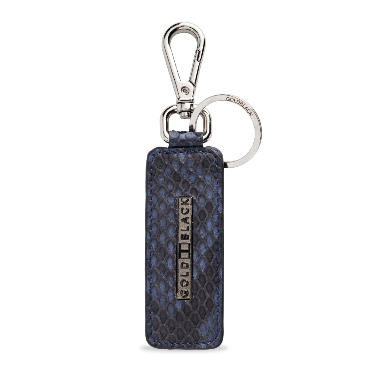Schlüsselanhänger Pythonleder navy blau - GOLDBLACKpremium