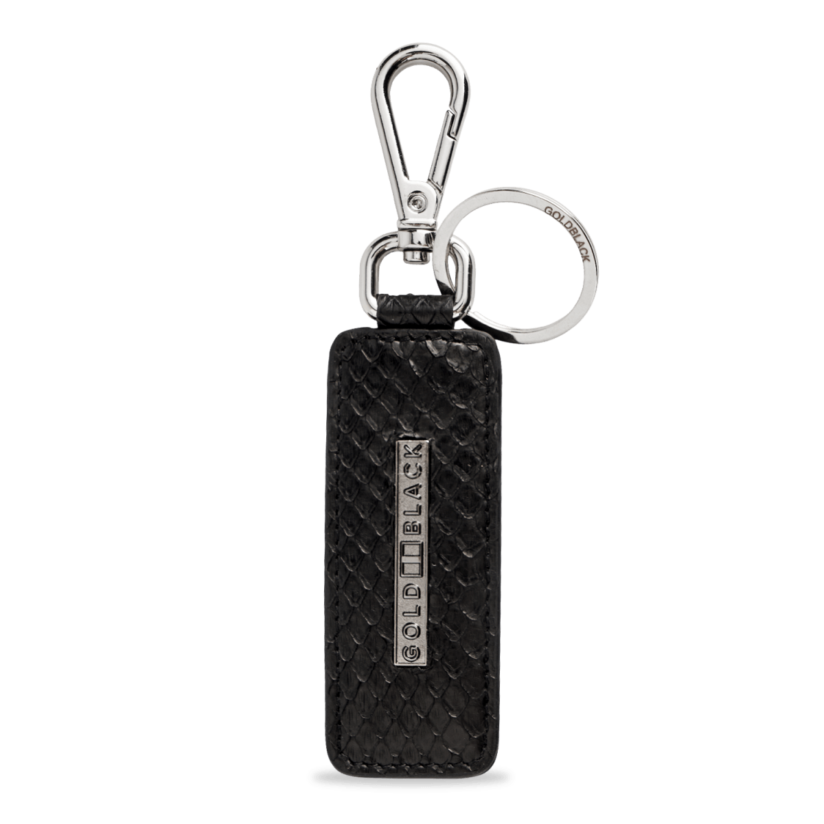 Schlüsselanhänger Pythonleder schwarz - GOLDBLACKpremium