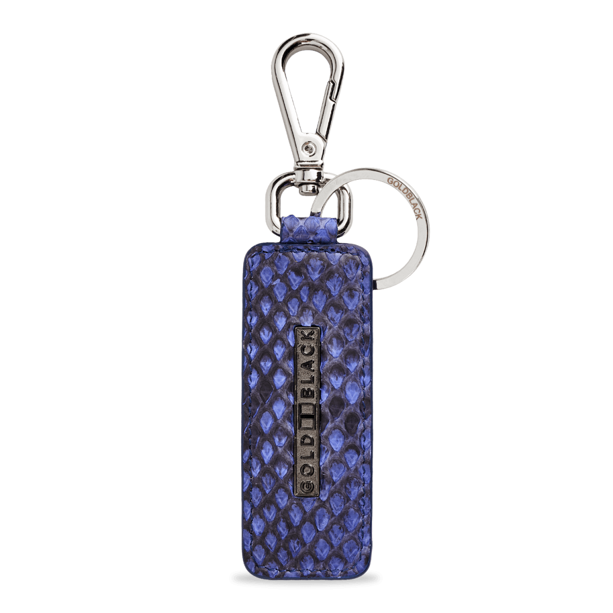 Schlüsselanhänger Pythonleder blau - GOLDBLACKpremium