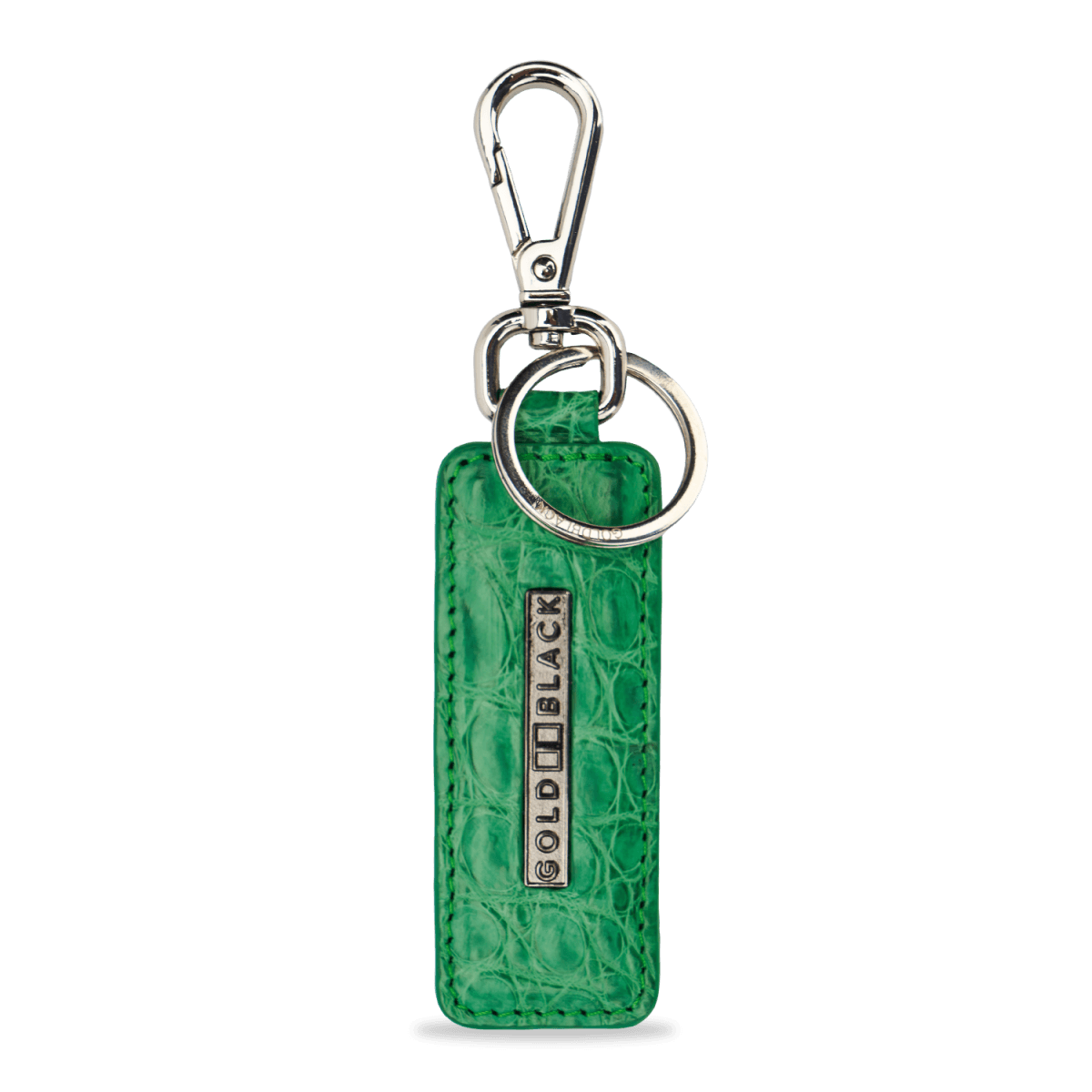 Schlüsselanhänger Krokodilleder Grün - GOLDBLACKpremium