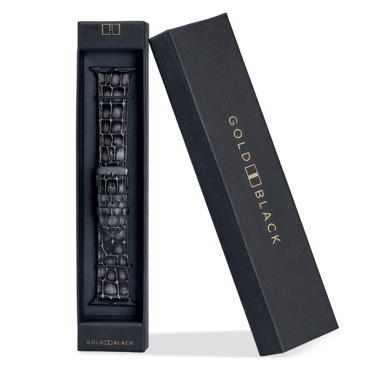 Apple Watch Leder Armband Milano grau (Adapter schwarz) - GOLDBLACKpremium