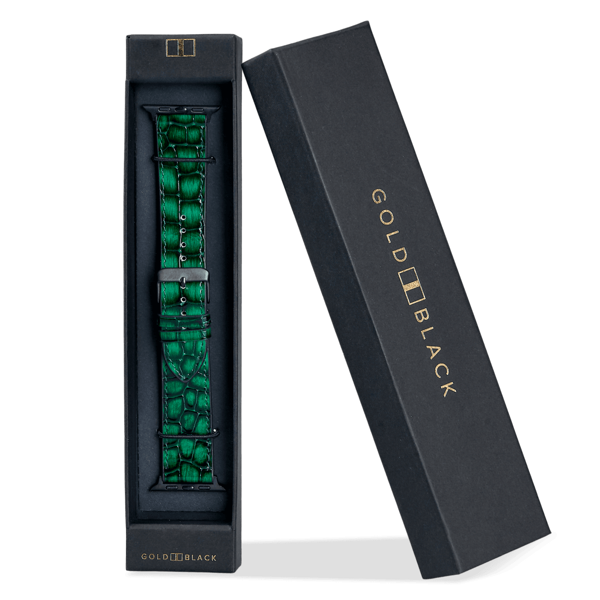 Apple Watch Leder Armband Milano grün (Adapter schwarz) - GOLDBLACKpremium