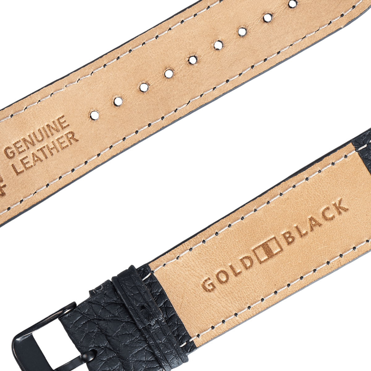 Apple Watch Leder Armband Nappa schwarz (Adapter schwarz) - GOLDBLACKpremium