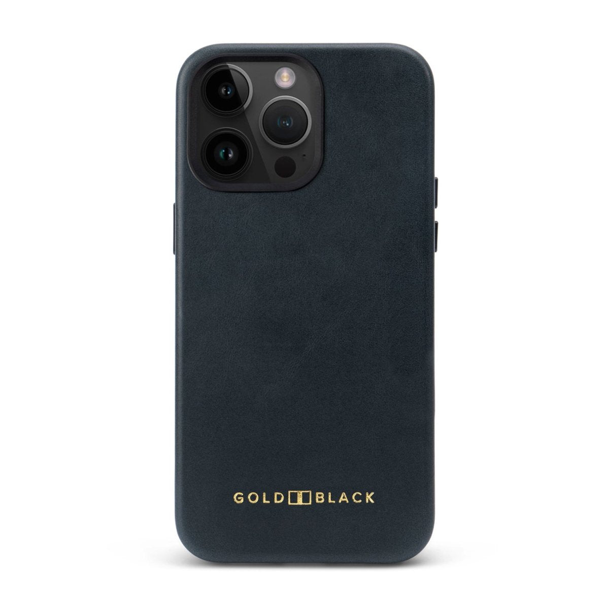 iPhone 15 Pro Max Lederhülle Luxe blau mit MagSafe - GOLDBLACKpremium