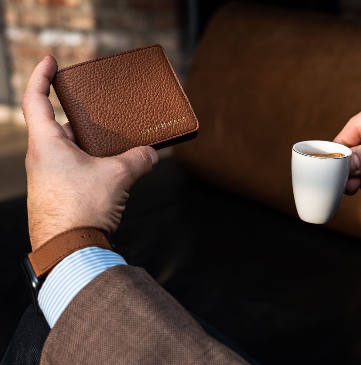 Geldbörse GM Leder Nappa Braun - GOLDBLACKpremium