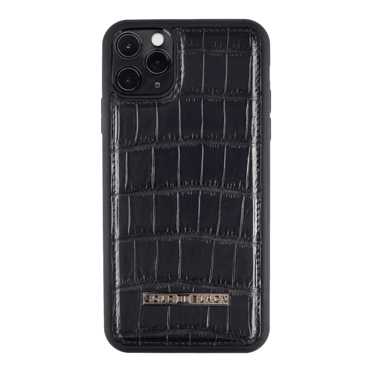 iPhone 11 Pro Lederhülle Krokodilleder Dunkelblau - GOLDBLACKpremium