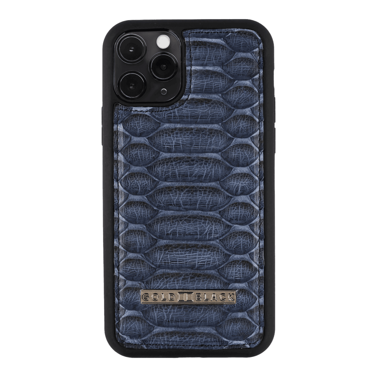 iPHONE 11 PRO LEDERHÜLLE PYTHON NAVY BLAU - GOLDBLACKpremium