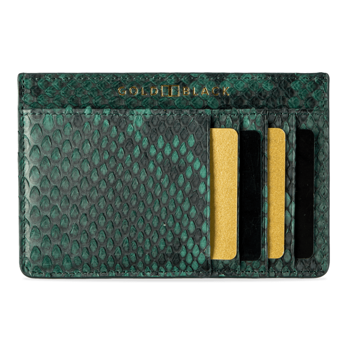 Royal Kartenetui Pythonleder Dunkelgrün - GOLDBLACKpremium